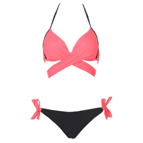NEW! Two Piece Swim Suit Push Up Criss Cross - Picture 4 of 7